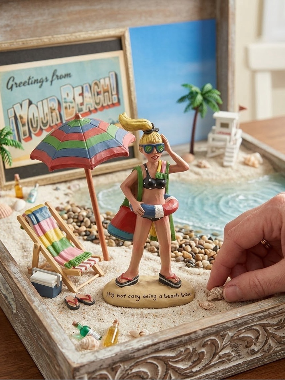 “Beach Babe” with Beach Bag Figurine